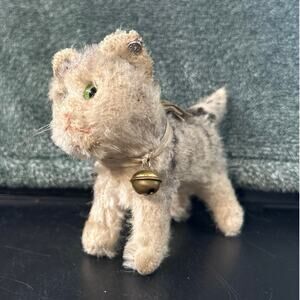Original US Zone Steiff Tabby Cat With Raised Silverscript Button